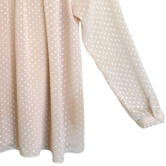 Diane Von Furstenberg Swiss dot cream long sleeved blouse - Picture 10 of 13